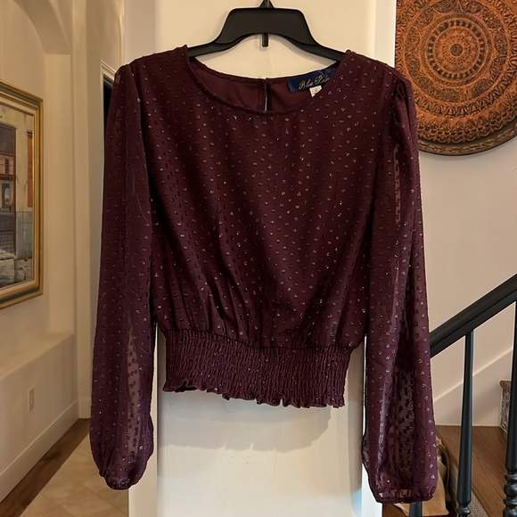 Purple Long Sleeve Top Francescas Size Large - Picture 3 of 5